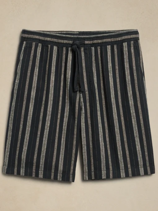 8" Linen- Blend Deck Short