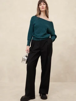 Asymmetrical Sequin Sweater