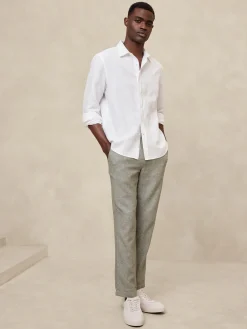 Athletic-Fit Linen-Blend Pant