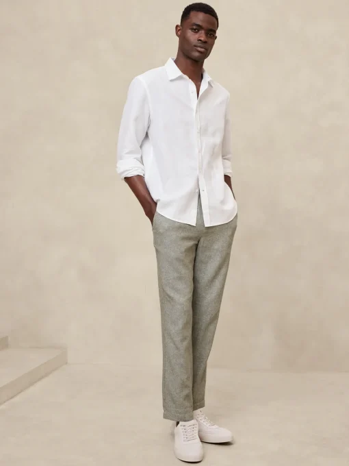 Athletic-Fit Linen-Blend Pant