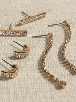 Bar Pave Earrings Multipack