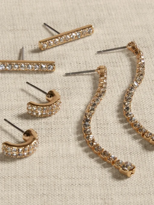 Bar Pave Earrings Multipack