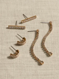 Bar Pave Earrings Multipack