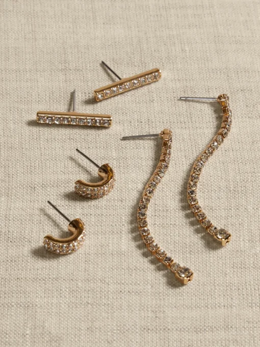 Bar Pave Earrings Multipack
