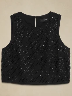 Beaded Cropped Shell
