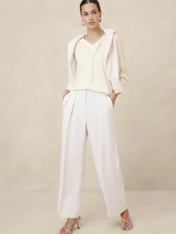 Bubble Hem V-Neck Blouse