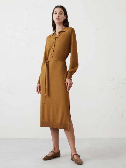Buttoned Midi Sweater Dress
