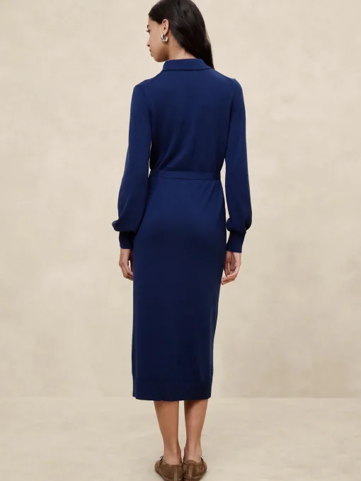 Buttoned Midi Sweater Dress
