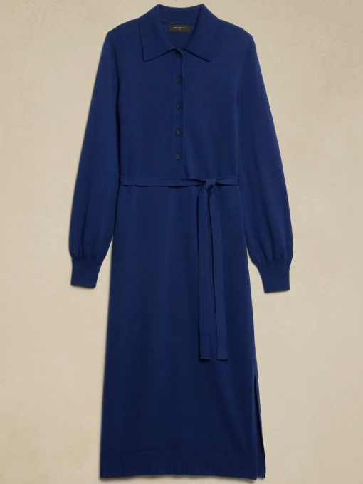 Buttoned Midi Sweater Dress