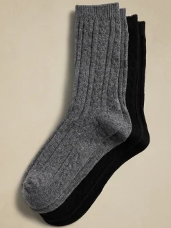 Cable Cozy Socks (2 Pack)