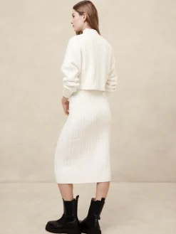Cable Midi Sweater Skirt