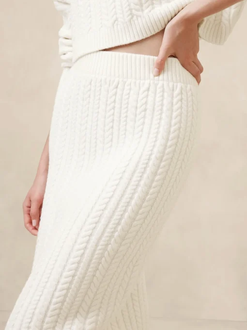 Cable Midi Sweater Skirt