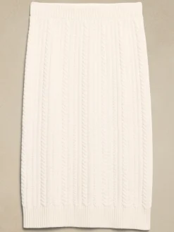 Cable Midi Sweater Skirt