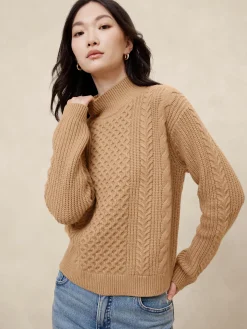 Cable Turtle-Neck Sweater