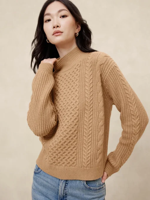 Cable Turtle-Neck Sweater