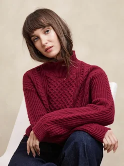 Cable Turtle-Neck Sweater