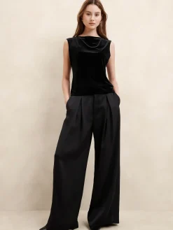 Cap-Sleeve Velvet Top