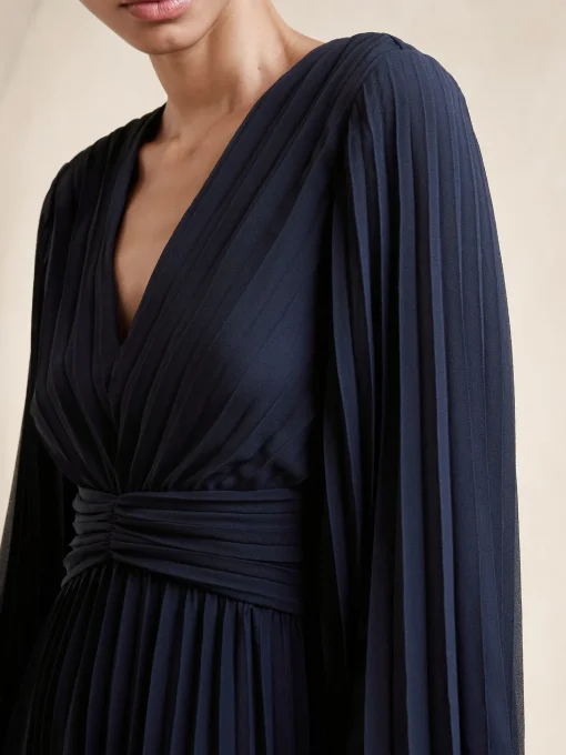 Chiffon Pleated Midi Dress