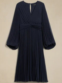 Chiffon Pleated Midi Dress