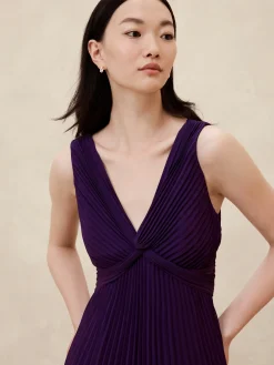 Chiffon Pleated Midi Dress