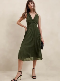 Chiffon Pleated Midi Dress