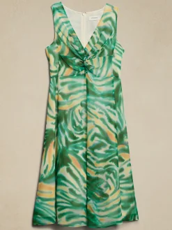 Chiffon Twist-Front Midi Dress