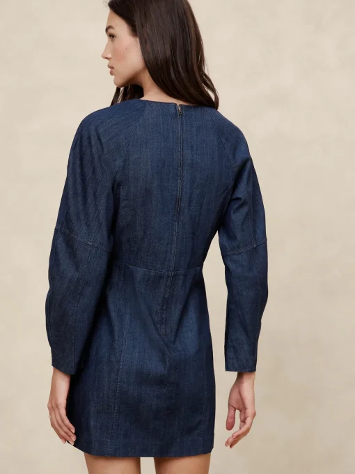 Contoured Denim Mini Dress