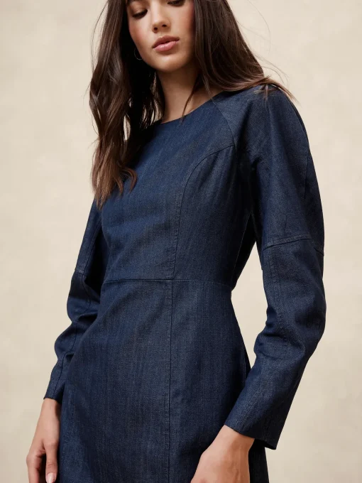 Contoured Denim Mini Dress