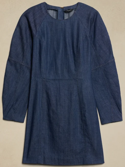 Contoured Denim Mini Dress