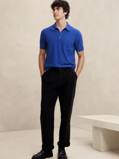 Cotton Slub Sweater Polo