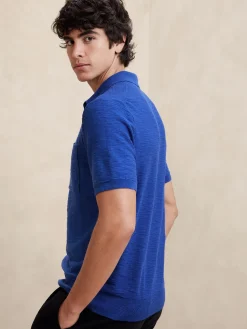 Cotton Slub Sweater Polo