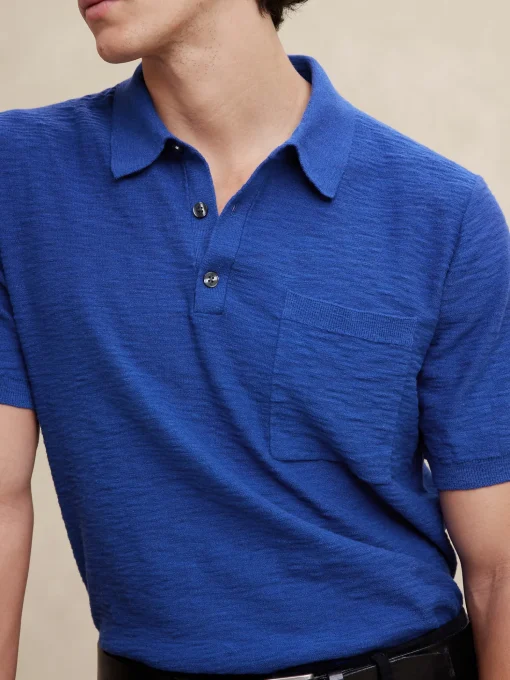 Cotton Slub Sweater Polo