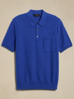 Cotton Slub Sweater Polo