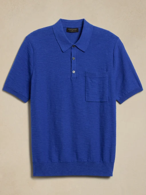 Cotton Slub Sweater Polo