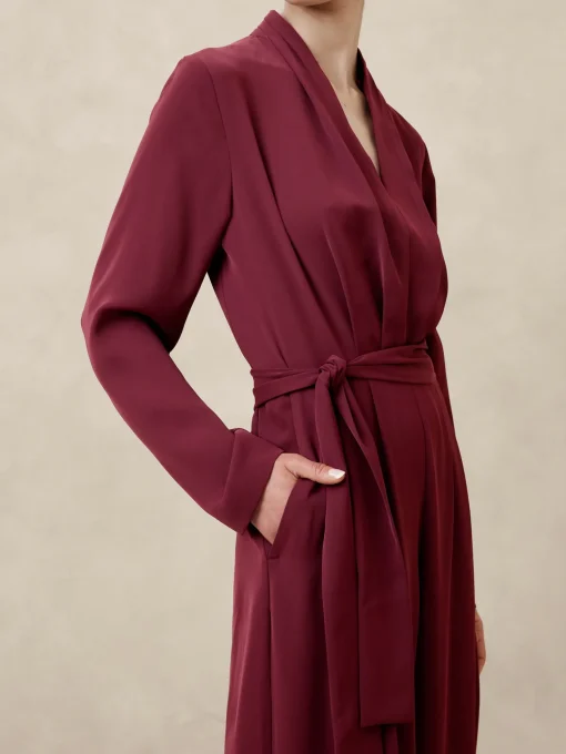 Crepe Deep V-Neck Jumpsuit