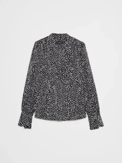 Crepe Volume-Sleeve Blouse