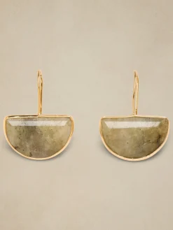 Crescent Stone Drop Earrings
