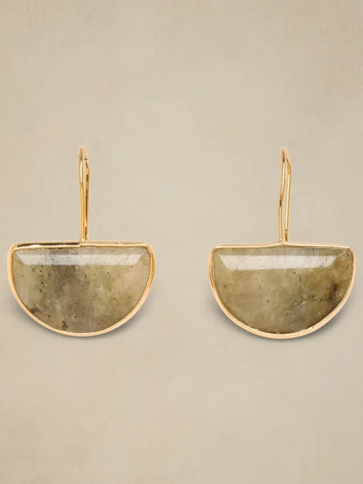 Crescent Stone Drop Earrings