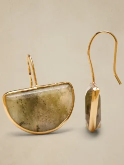Crescent Stone Drop Earrings