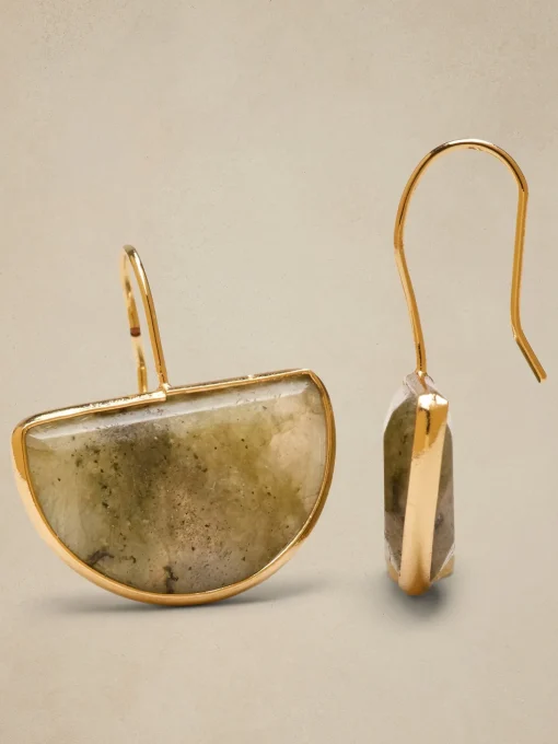 Crescent Stone Drop Earrings
