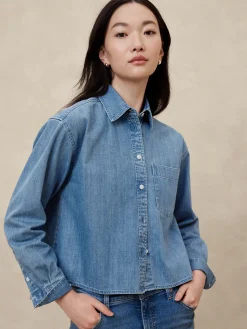Cropped Denim Shirt