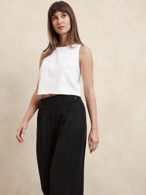Cropped Poplin Top