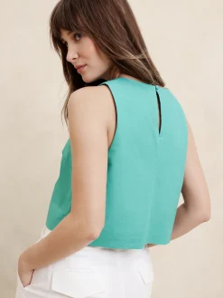 Cropped Poplin Top