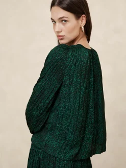 Crystal Pleated Blouse