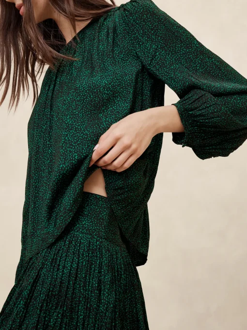 Crystal Pleated Blouse