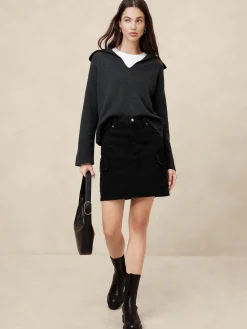 Denim Cargo Mini Skirt