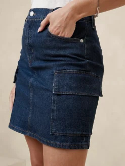 Denim Cargo Mini Skirt