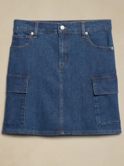 Denim Cargo Mini Skirt