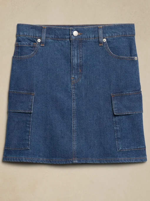 Denim Cargo Mini Skirt