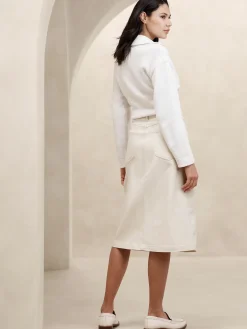Denim Knee-Length Skirt